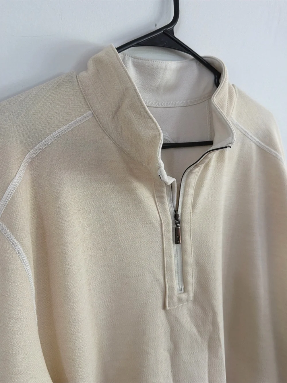 NWT Tommy Bahama Mens XL Switch It Up Reversible Half Zip Pullover Coconut Cream